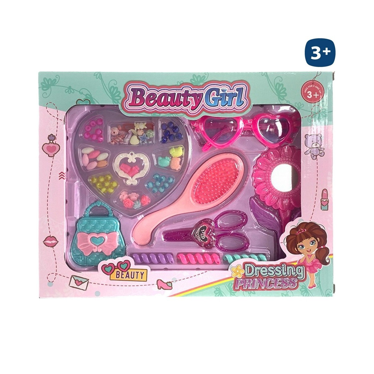 Ensemble de beauté avec perles 32 x 5 x 25 cm