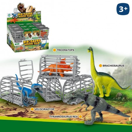 Dinosaure jouet en cage