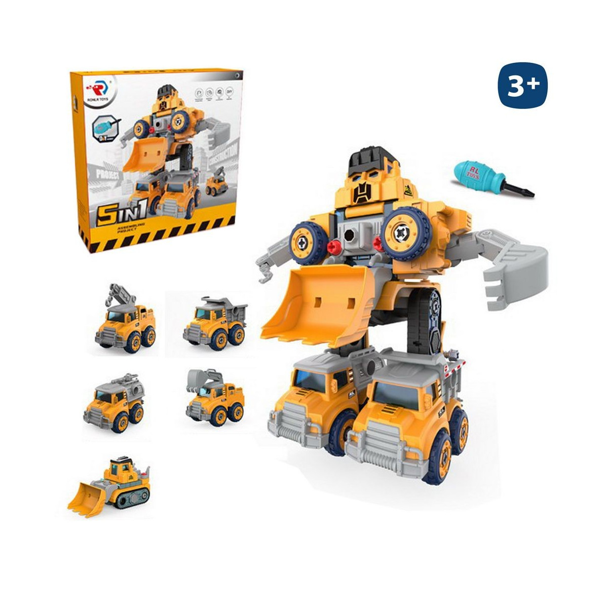 S 5 robot transformable 5 en 1 10 20 x 6 30 x 9 20 cm