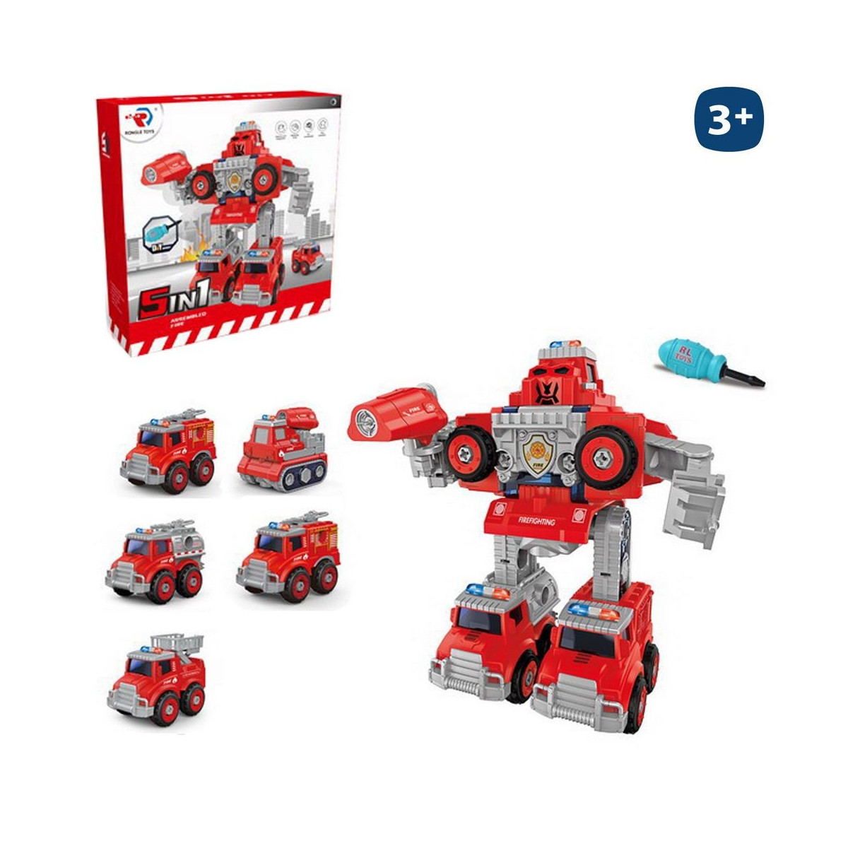S 5 robot transformable 5 en 1 10 20 x 6 30 x 9 20 cm