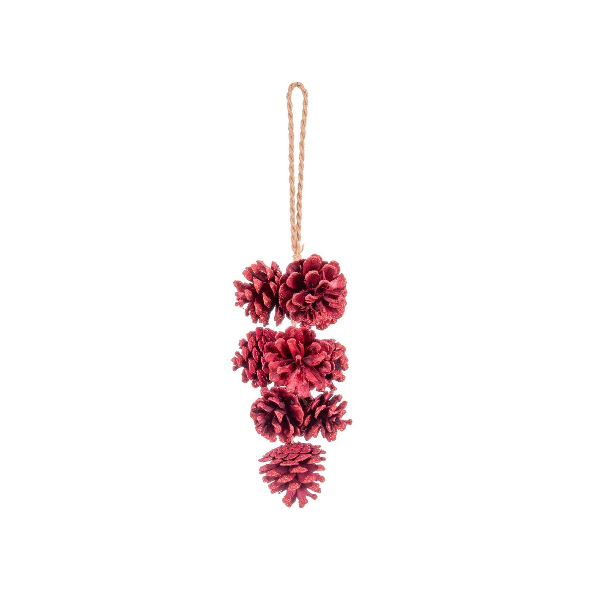 Pendentif 10 ananas rouge 35 cm