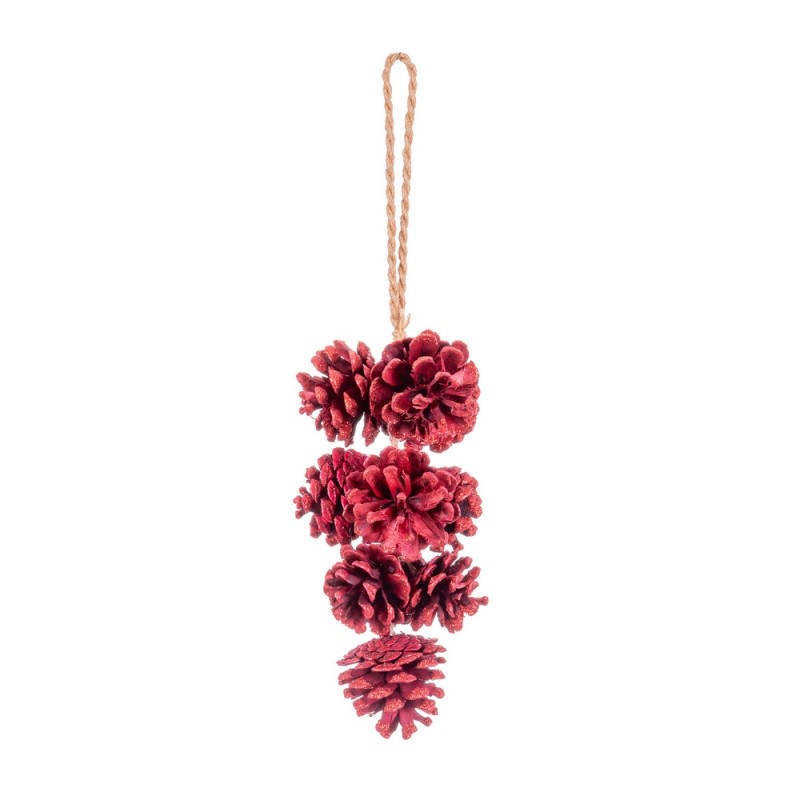 Pendentif 10 ananas rouge 35 cm