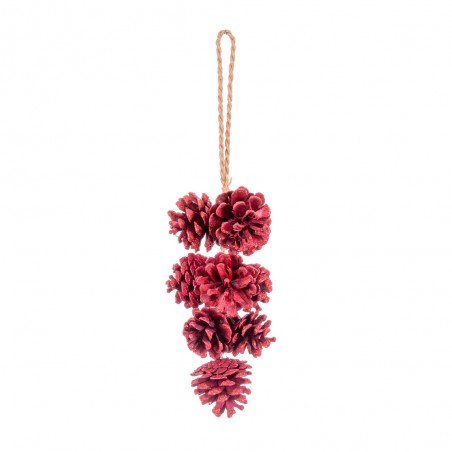 Pendentif 10 ananas rouge 35 cm