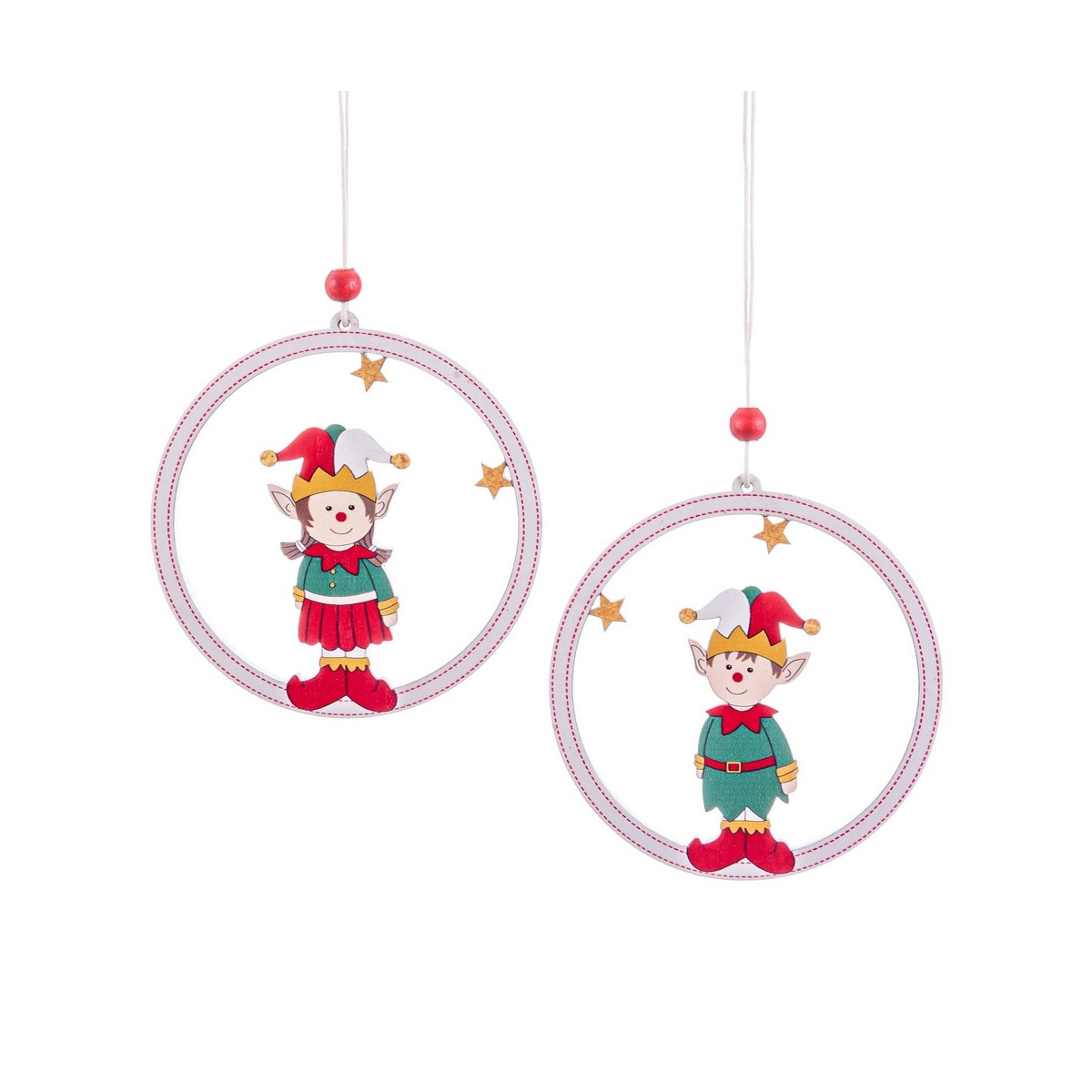 Pendentif cercle bois 2 c 10 x 0.70 x 21 cm
