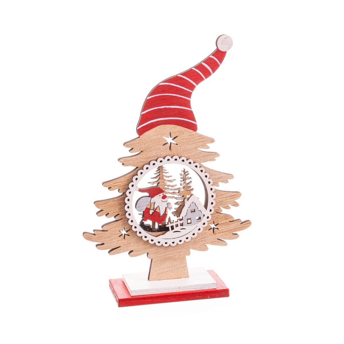 Figure en bois pour Noël 13,50 x 4,50 x 20,50 cm