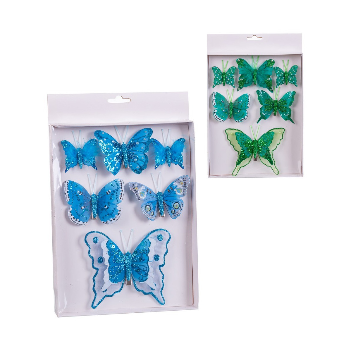 S 6 papillon avec clip 2 c 12 cm