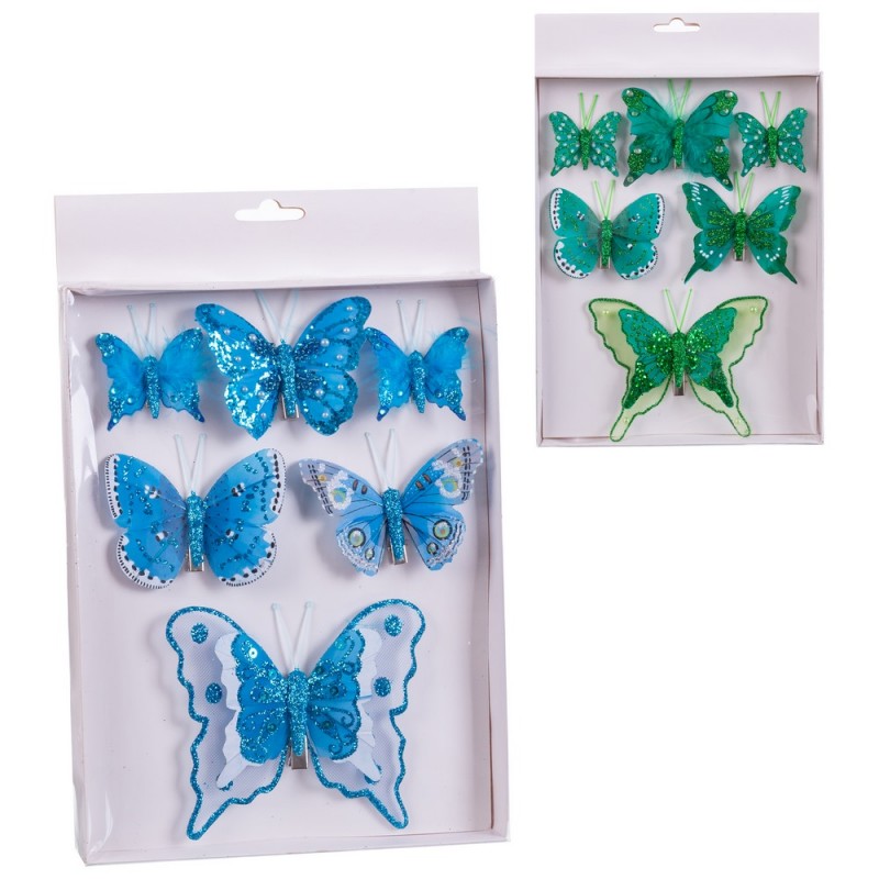 S 6 papillon avec clip 2 c 12 cm