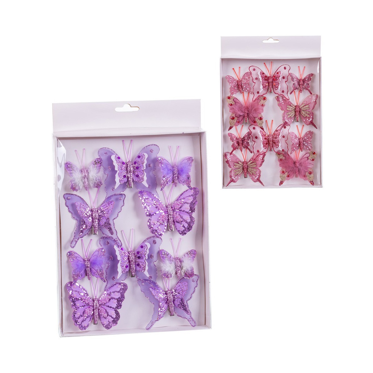 S 10 papillon avec clip 2 c 8 cm