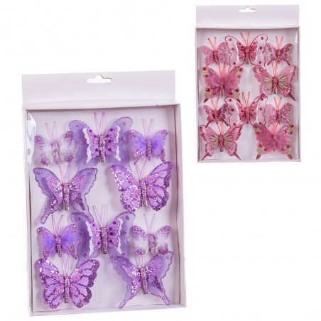 S 10 papillon avec clip 2 c 8 cm