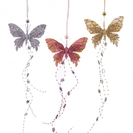 Pendentif papillons et etoiles 3 c 45 x 12 cm