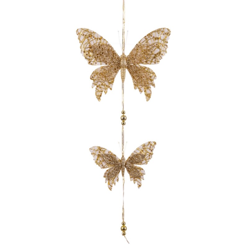 Pendentif 2 papillons or 50 x 18 cm