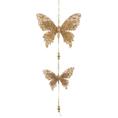 Pendentif 2 papillons or 50 x 18 cm