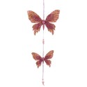 Pendentif 2 papillons roses 50 x 18 cm
