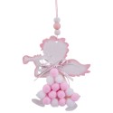 Pendentif ange en bois rose 23 x 9 cm