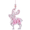 Pendentif cerf bois rose 23 x 11 cm