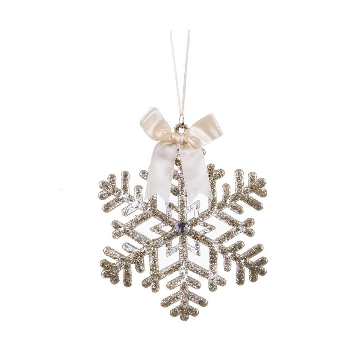 Pendentif étoile avec nœud en plastique 15 cm