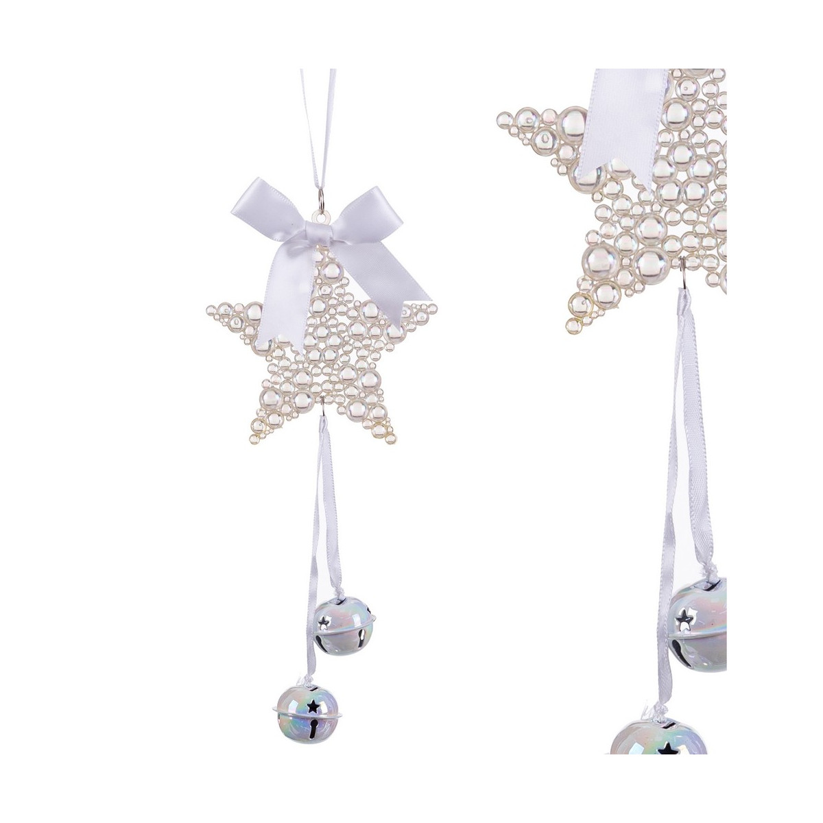 Pendentif étoile grelots plastique 20 cm