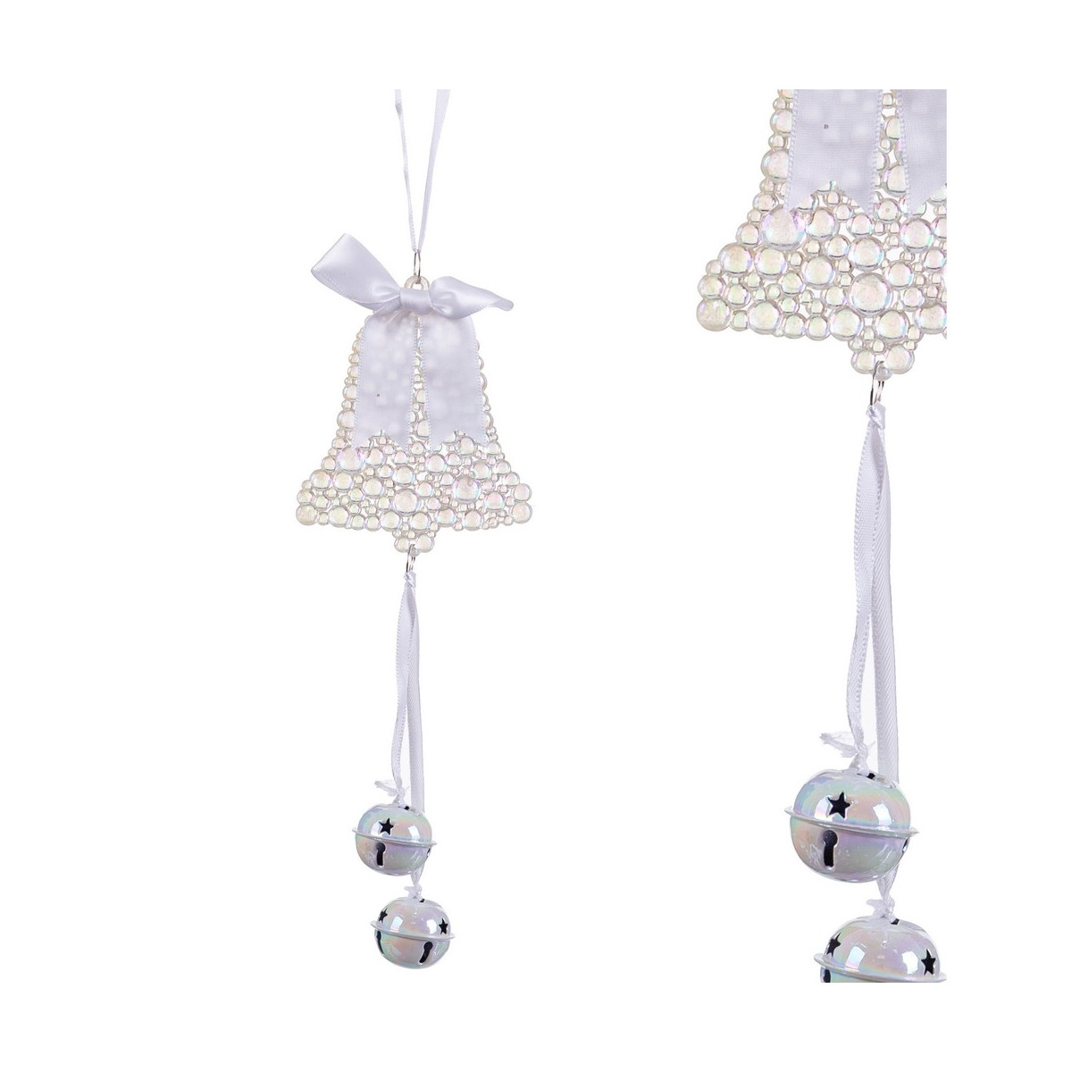 Suspension cloche grelots en plastique 20 cm