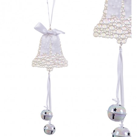 Suspension cloche grelots en plastique 20 cm