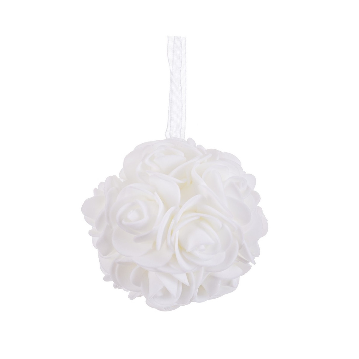 Boule de roses blanches 8 x 8 x 8 cm