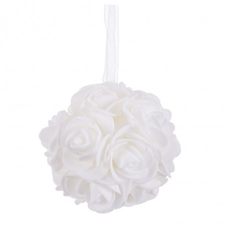 Boule de roses blanches 8 x 8 x 8 cm