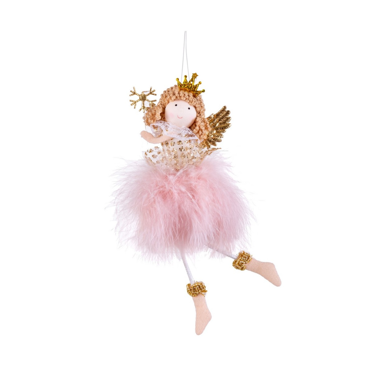 Pendentif ange en tissu or 19 x 6 cm