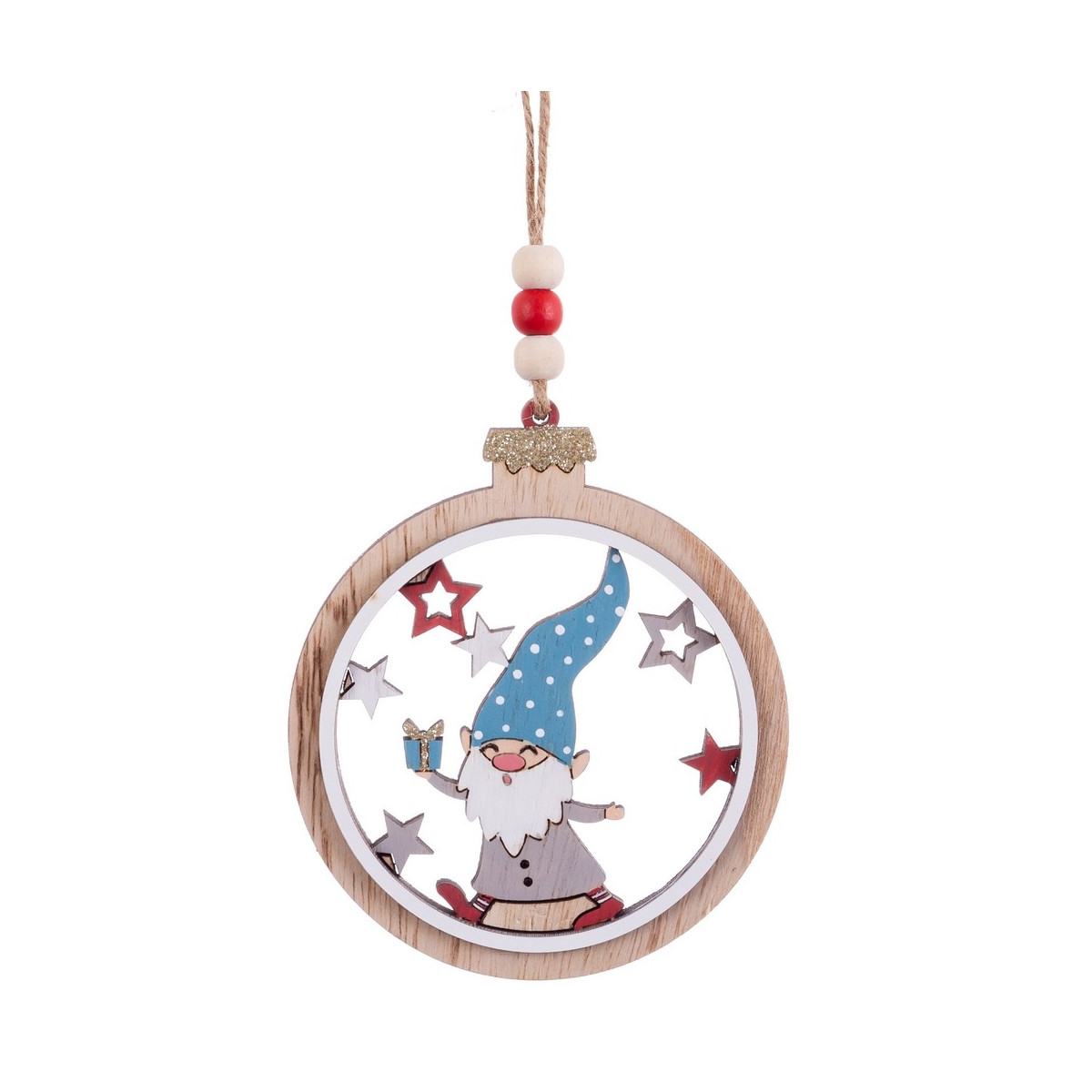 Pendentif nains en bois 10 x 12 cm