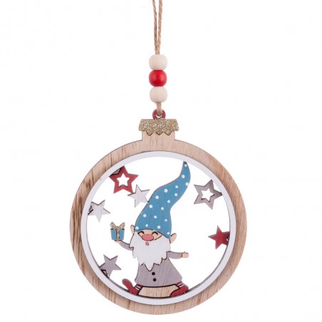 Pendentif nains en bois 10 x 12 cm