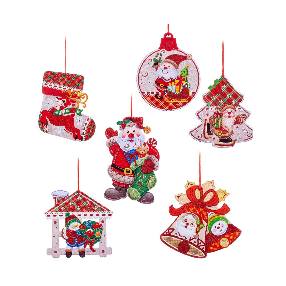 Pendentifs en mousse, 6 modèles assortis de 36 x 22 cm