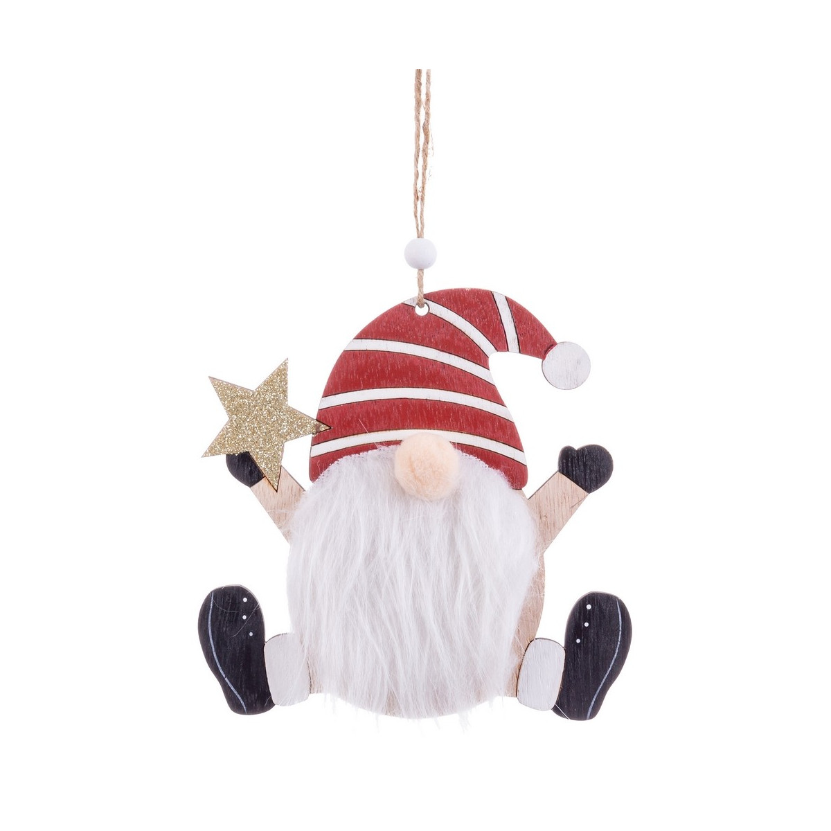 Pendentif pere noel bois 15 x 15 cm