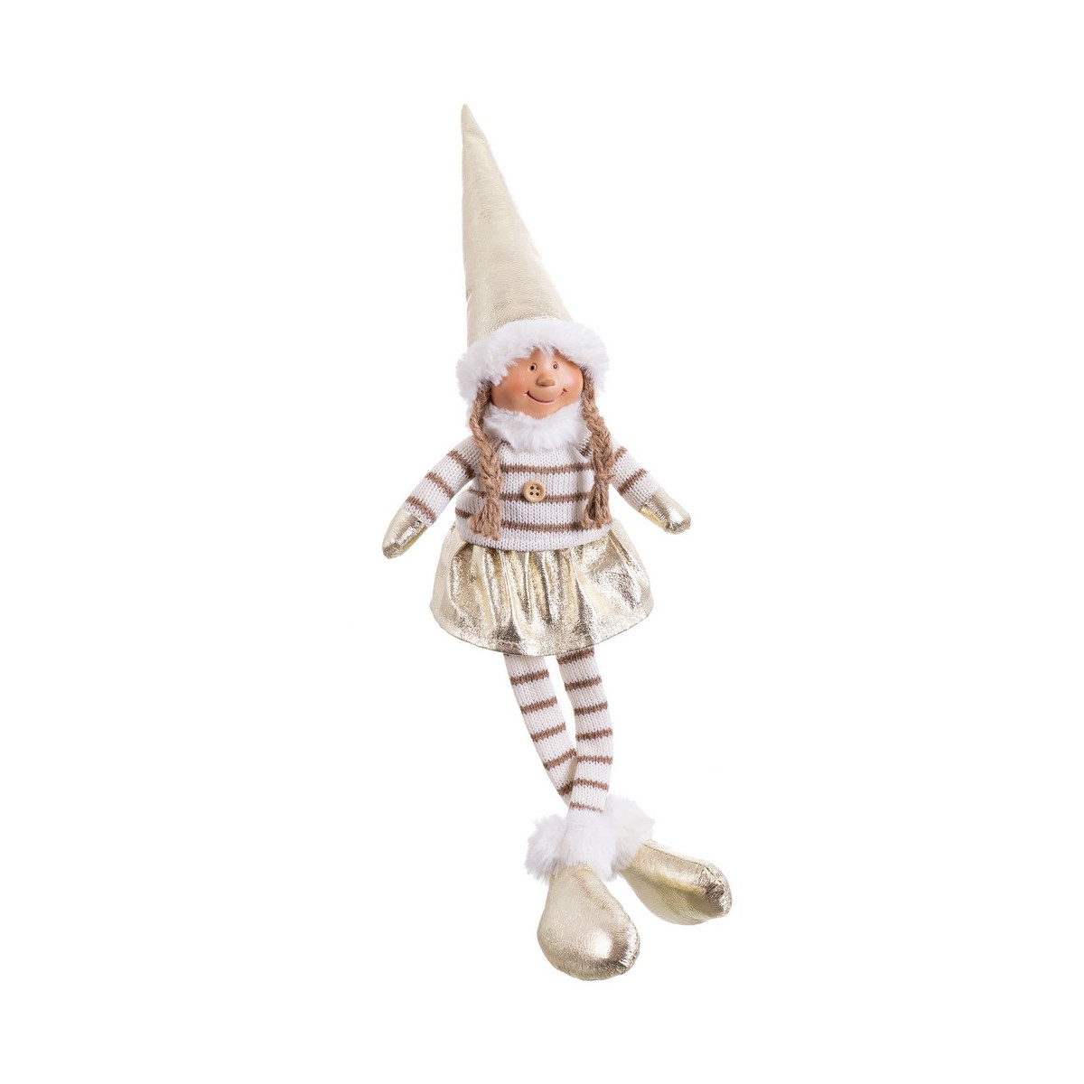 Poupée jambes fille tissu doré 12 x 9 x 48 cm