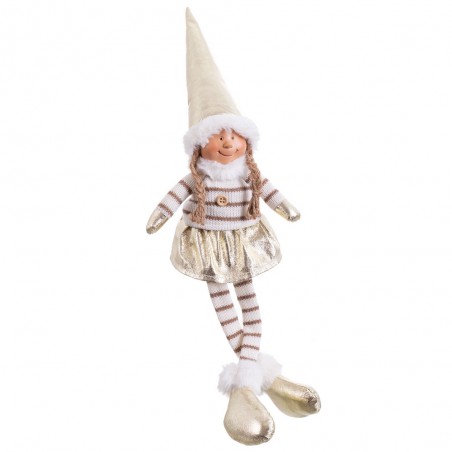 Poupée jambes fille tissu doré 12 x 9 x 48 cm