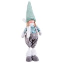 Poupee garçon debout en tissu turquoise 15 x 9 x 40 cm