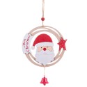 Pendentif cercle pere noel bois 26 x 12 x 0 50 cm