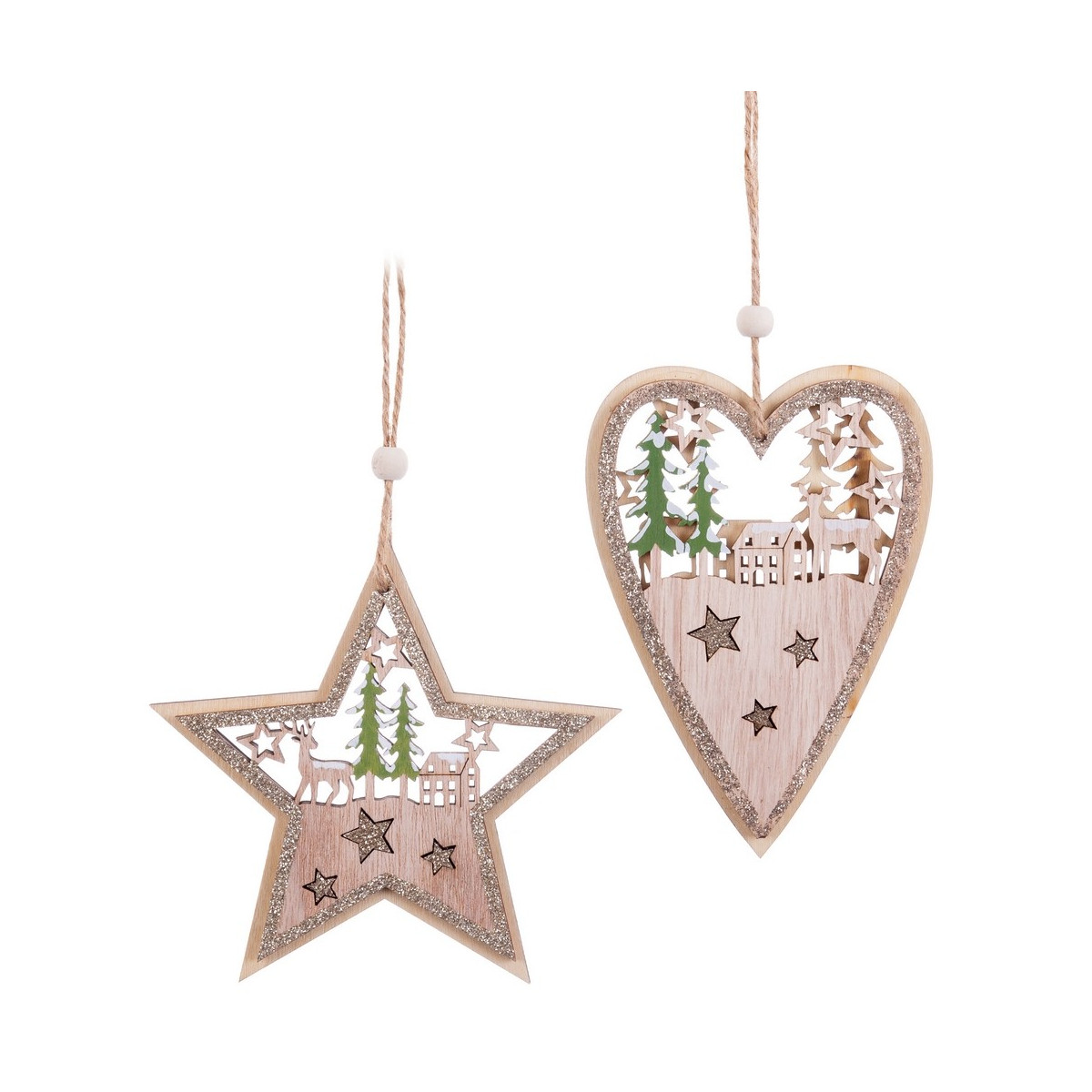 Pendentif bois chiffres 2 m 14 x 9.50 cm