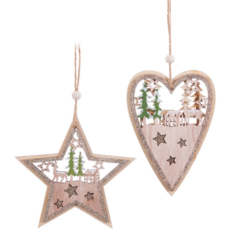 Pendentif bois chiffres 2 m 14 x 9.50 cm