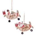 Pendentif avion bois 2 m 11 x 9 cm
