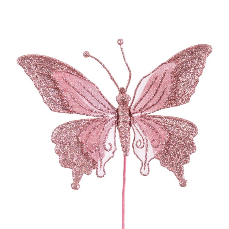 Choisissez papillon en tissu rose 10 cm