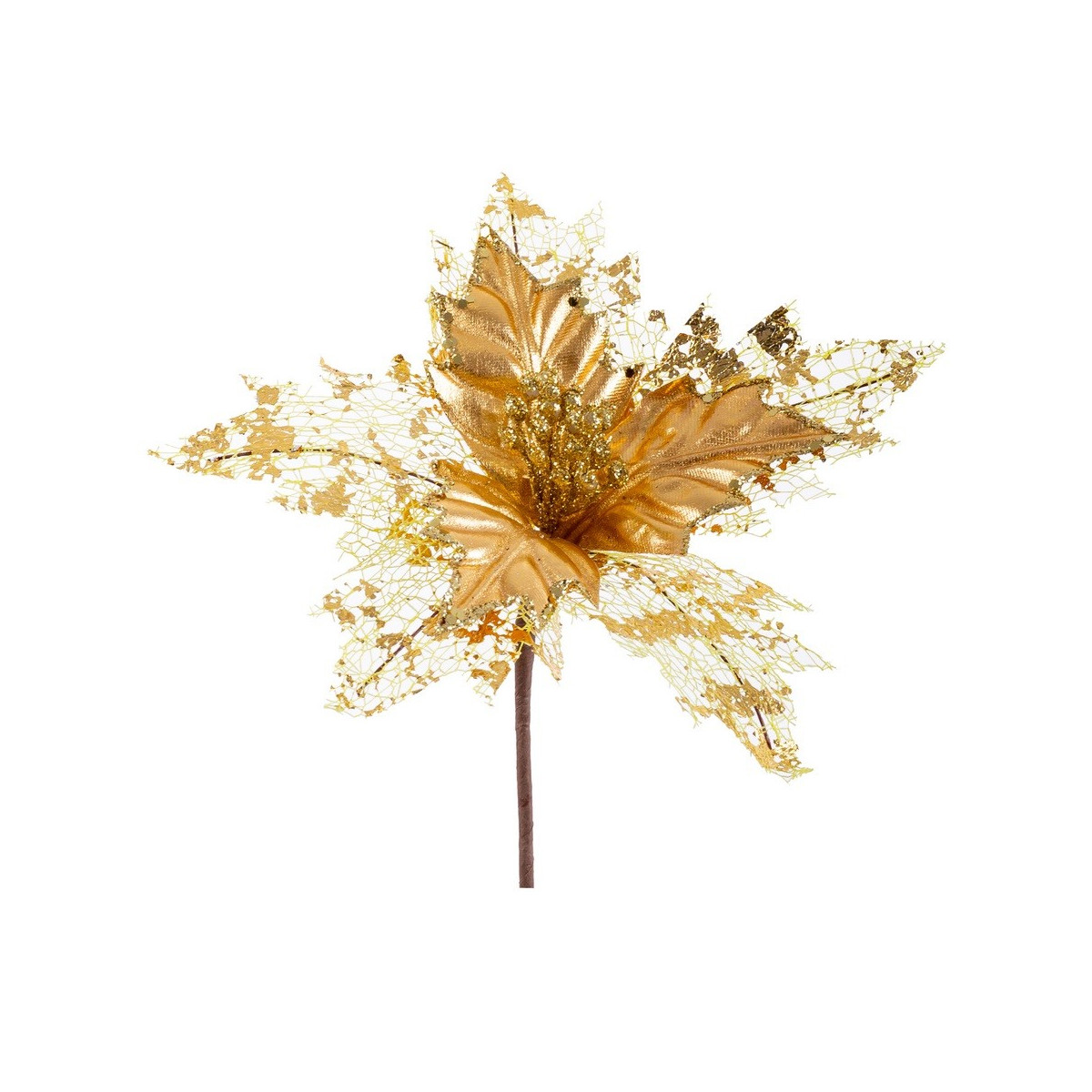Poinsettia tissu or 23 x 27 cm