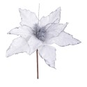 Poinsettia tissu blanc 31 x 36 cm