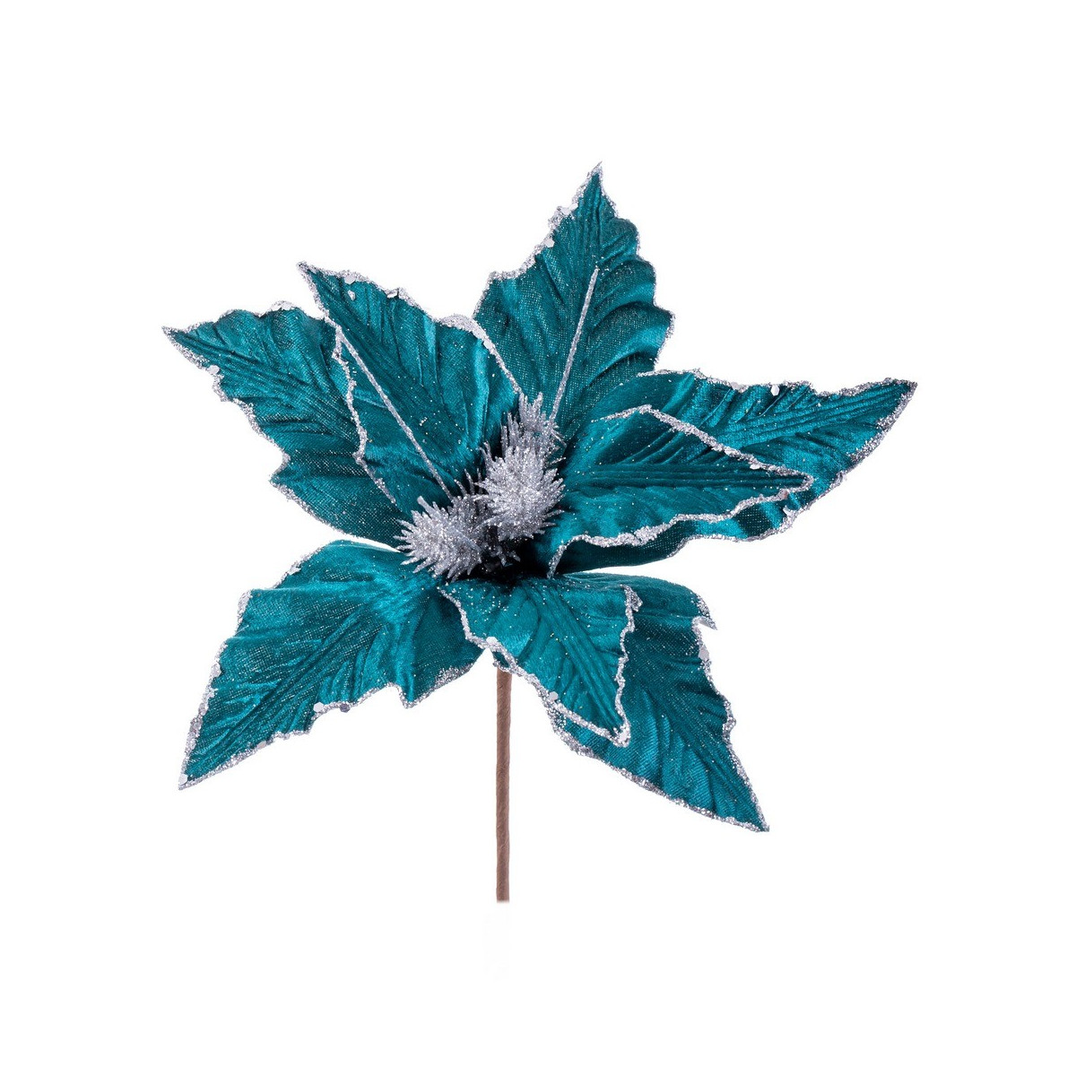 Poinsettia turquoise 31 x 36 cm