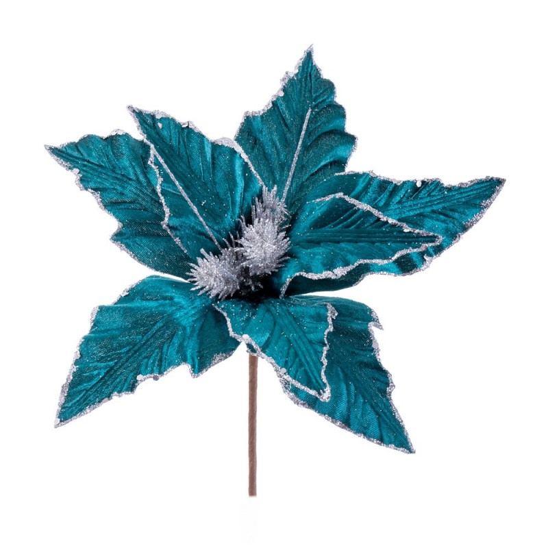 Poinsettia turquoise 31 x 36 cm