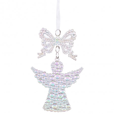 Pendentif ruban ange plastique 16 x 9 cm