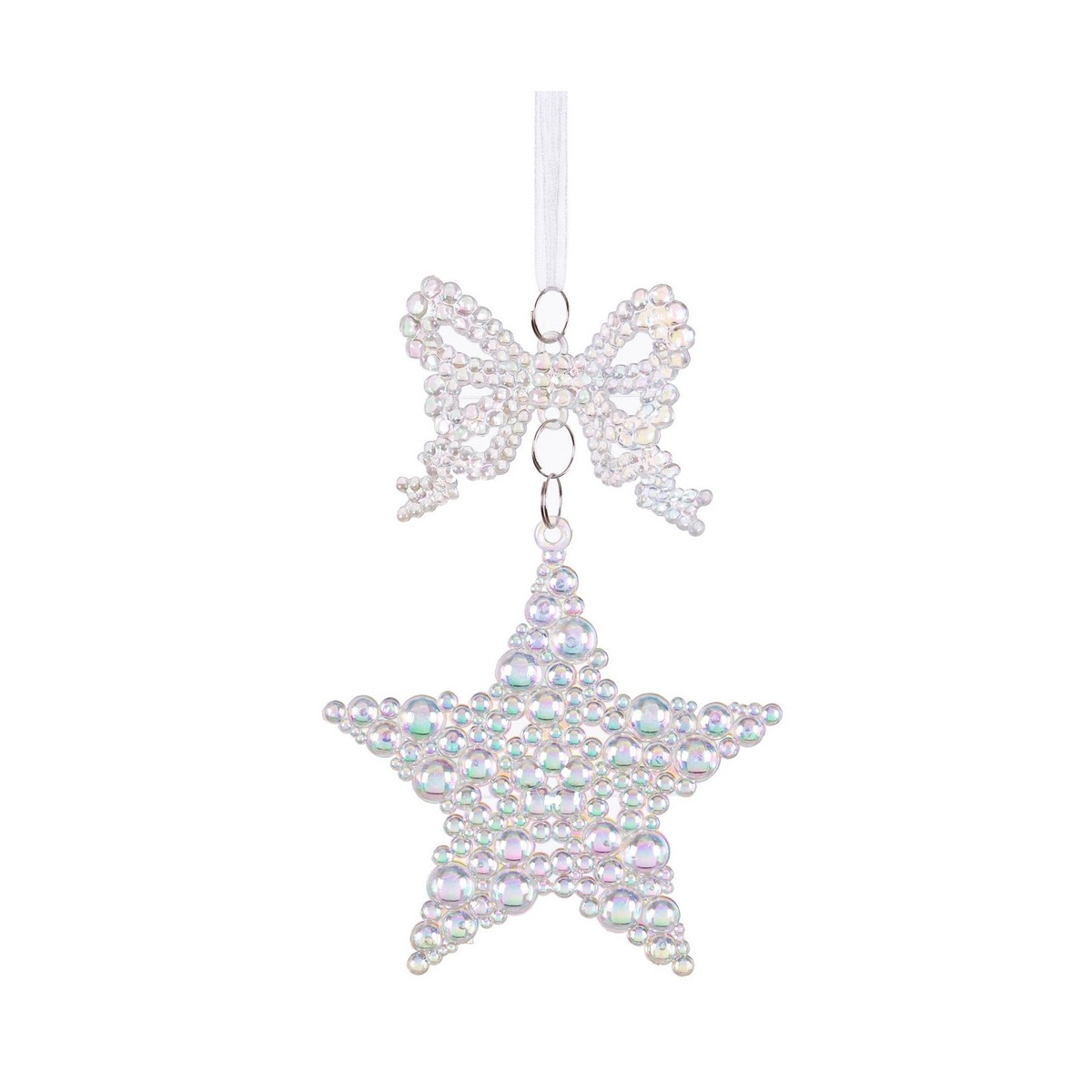 Pendentif nœud étoile en plastique 16 x 6 cm