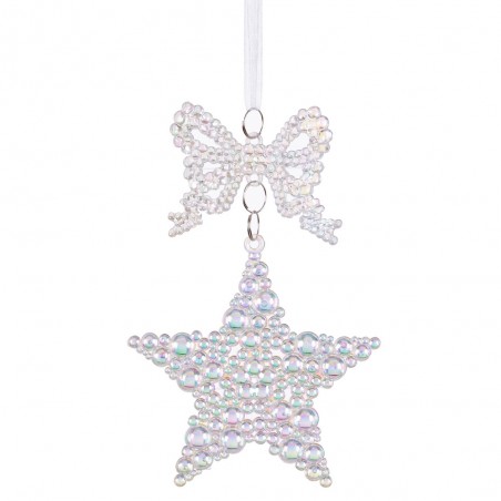 Pendentif nœud étoile en plastique 16 x 6 cm