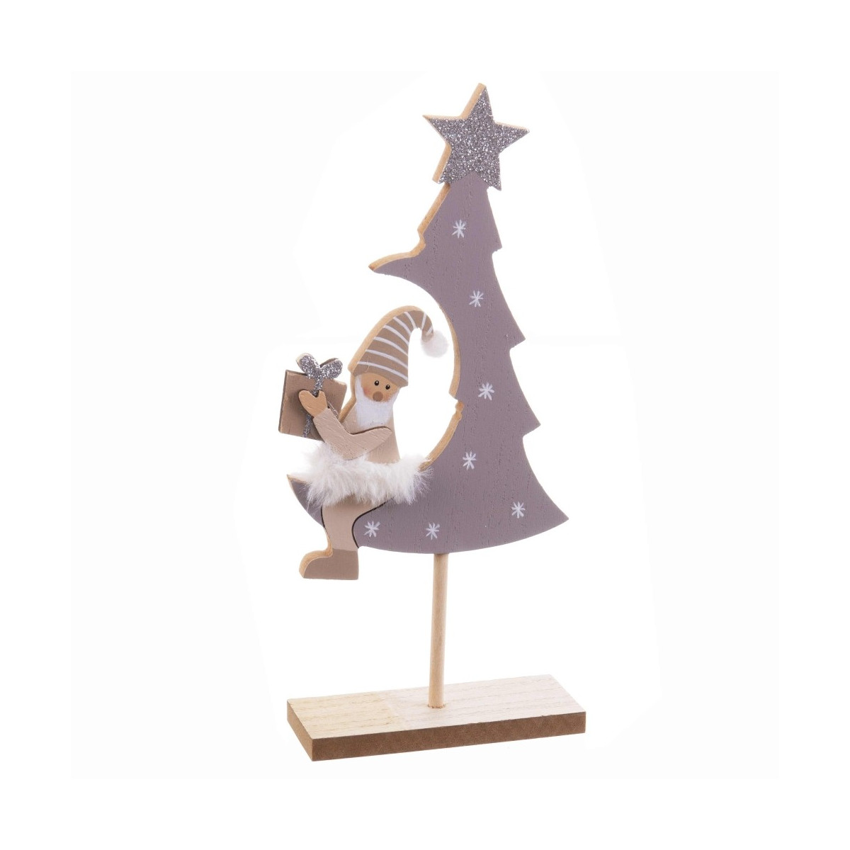 Socle père noël en bois 13 x 4 50 x 26 cm