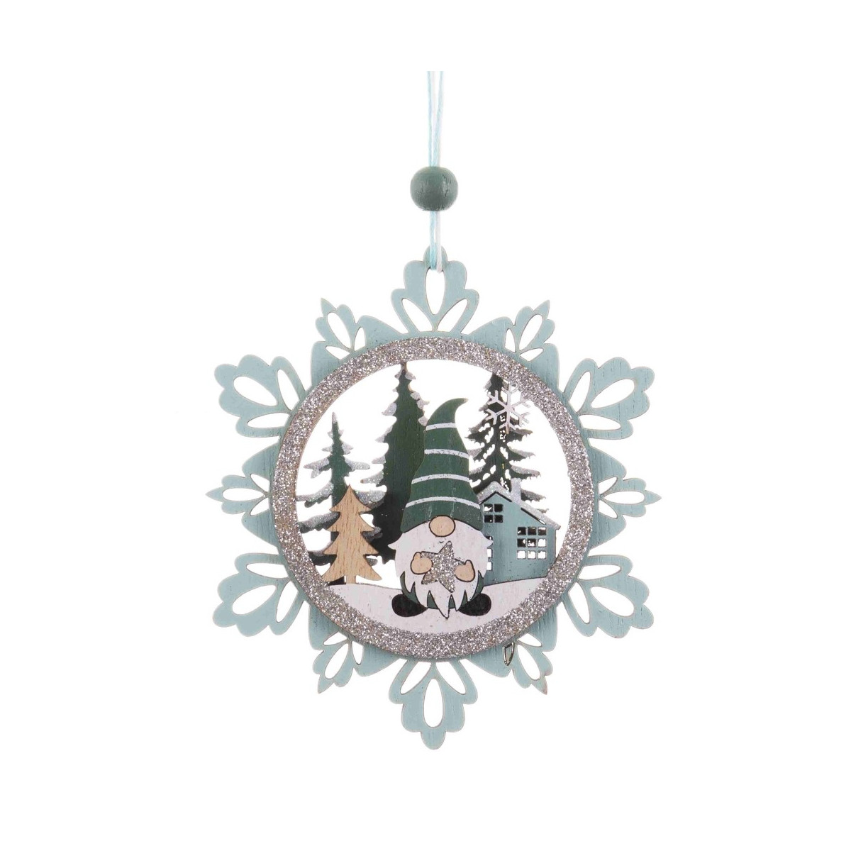 Pendentif etoile bois bleu