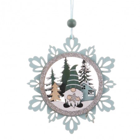 Pendentif etoile bois bleu