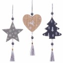 Pendentif bois chiffres 3 m 9 x 8 x 1 cm