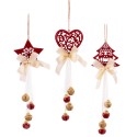 Pendentif cloches rouges 3 m 9 x 3 x 35 cm